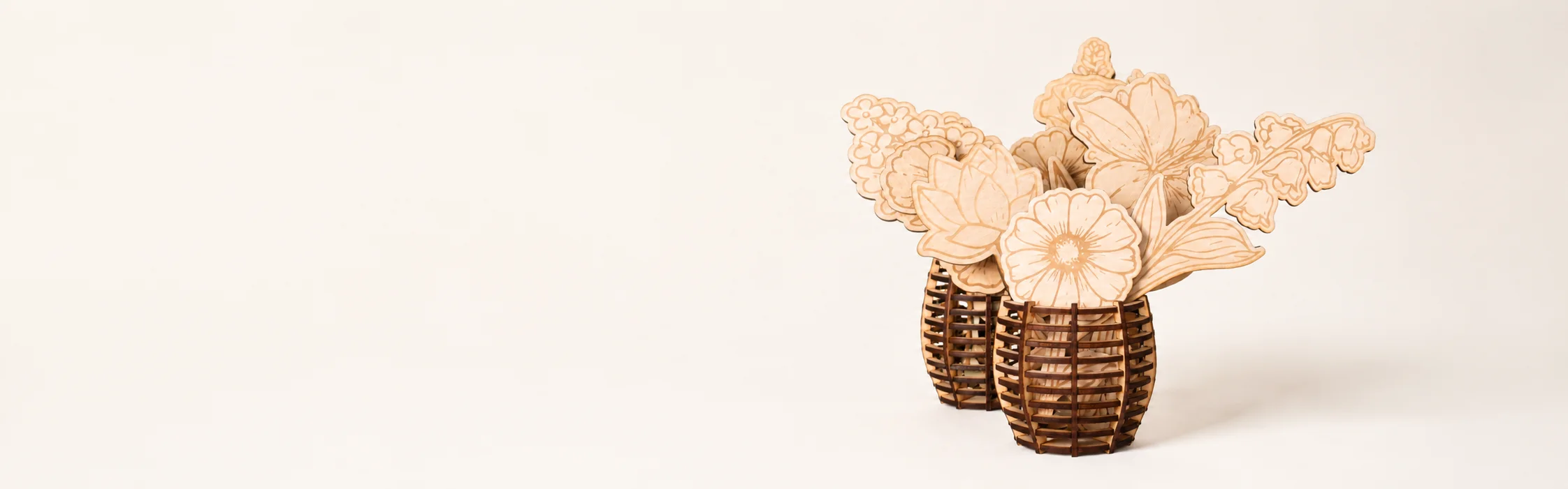 Holz blume & Vase