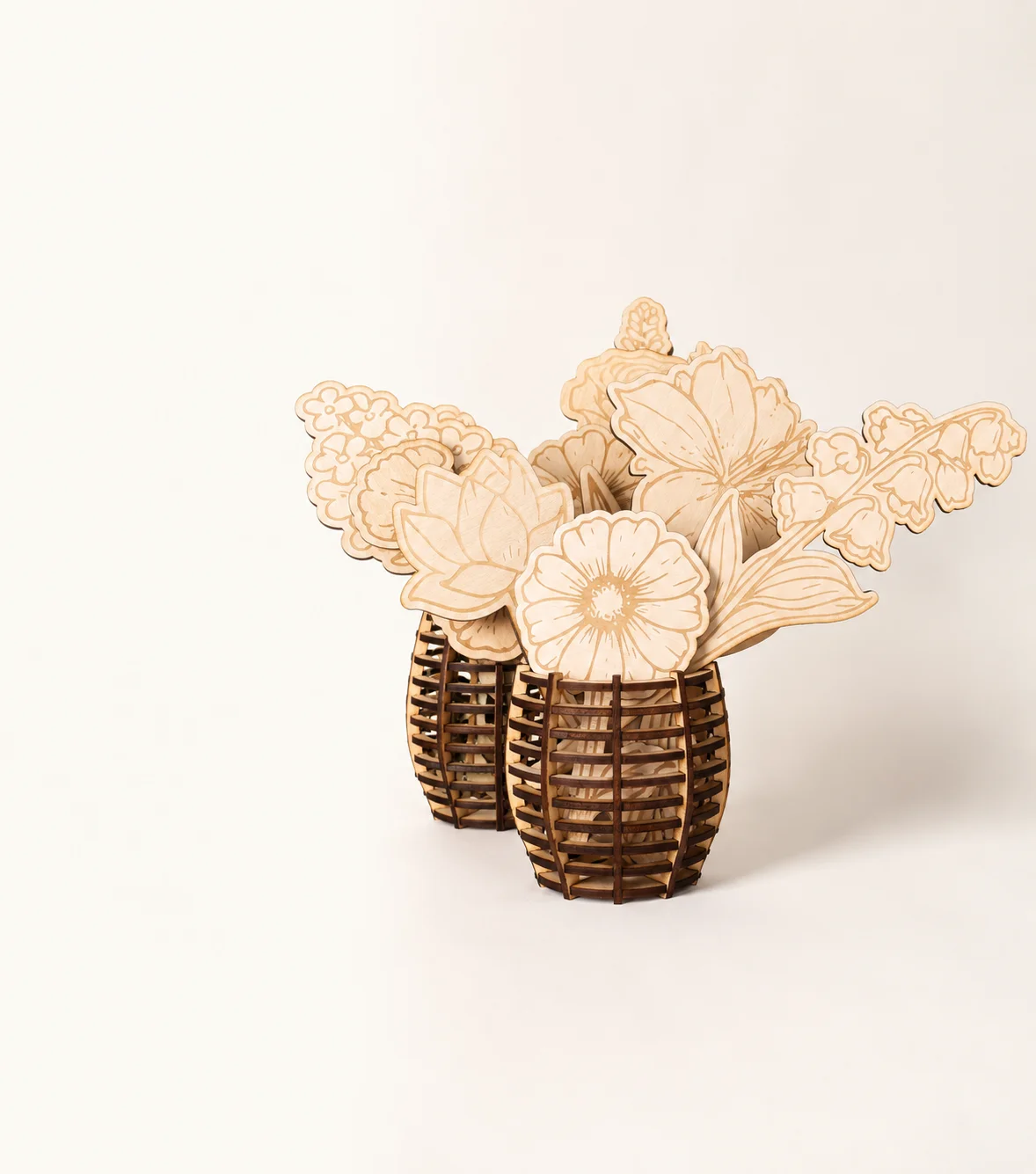 Holz blume & Vase
