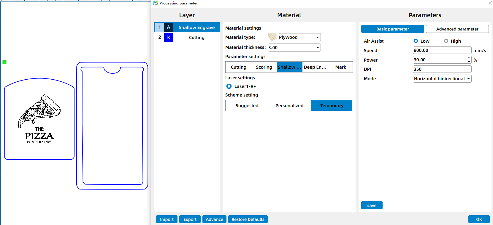 parameters for laser engraving the order holder.png