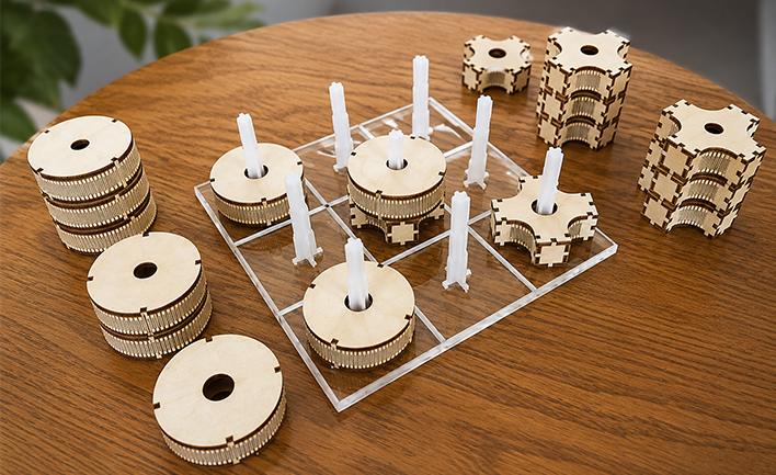 STEAM Design und Bau eines drei dimensionalen Tic Tac Toe-Spiels
