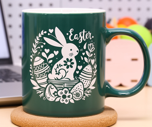 Laser markierter Becher mit Dreh aufsatz Laser markierter Becher mit Dreh aufsatz