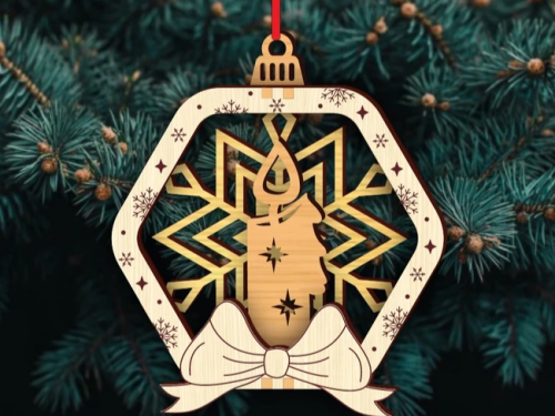 Laser geschnittene Weihnachts baum schmuck aus Holz
