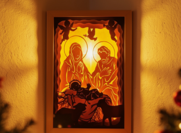 Laser geschnittener Weihnachts kerzenhalter