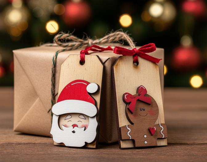 Laser geschnittene Weihnachts geschenk anhänger