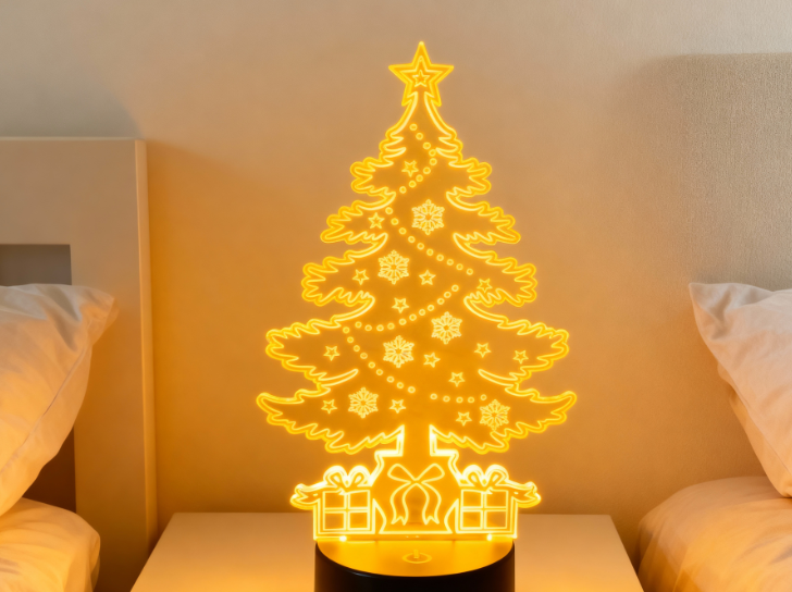 Weihnachts-LED-Nachtlicht mit laser graviertem Acryl