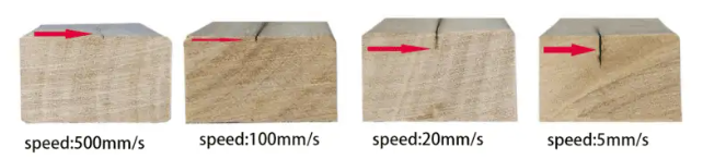 Geschwindigkeit seins tellung Effekt für Laser gravur Holz