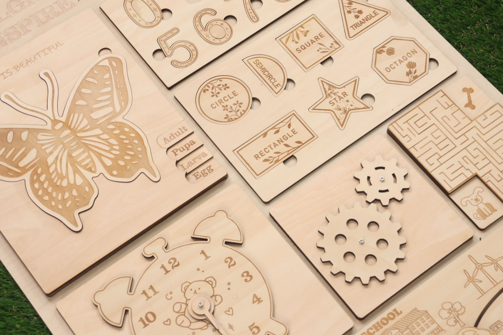 Flaches laser geschnittenes Inlay mit Kerf-Ausgleich