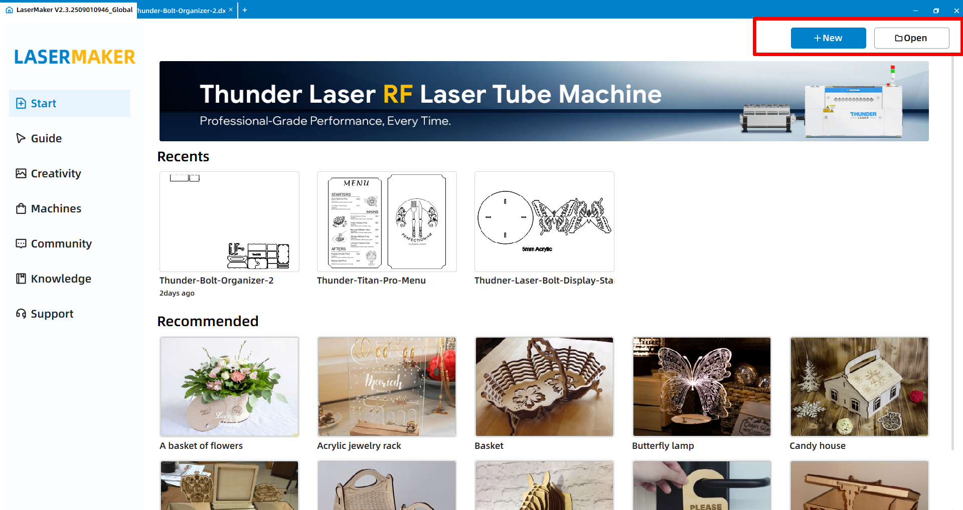 Öffnen Sie Ihre Schneid datei in Laser Maker