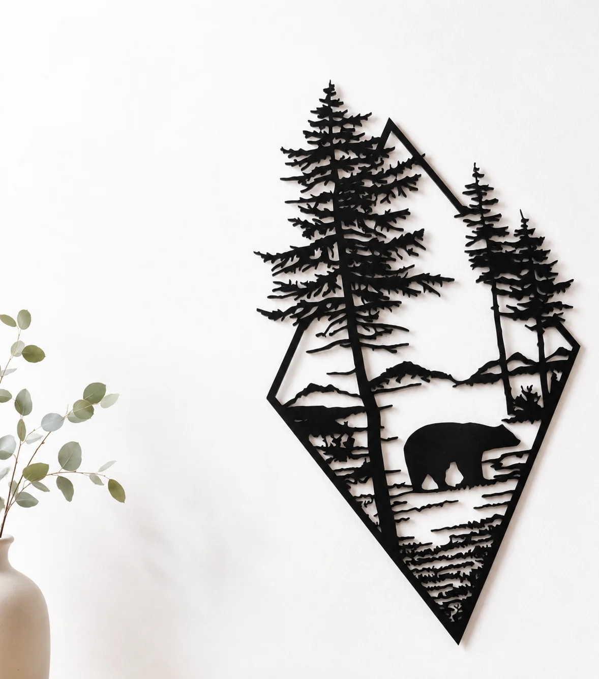 Bär Wald Szene Wand Kunst