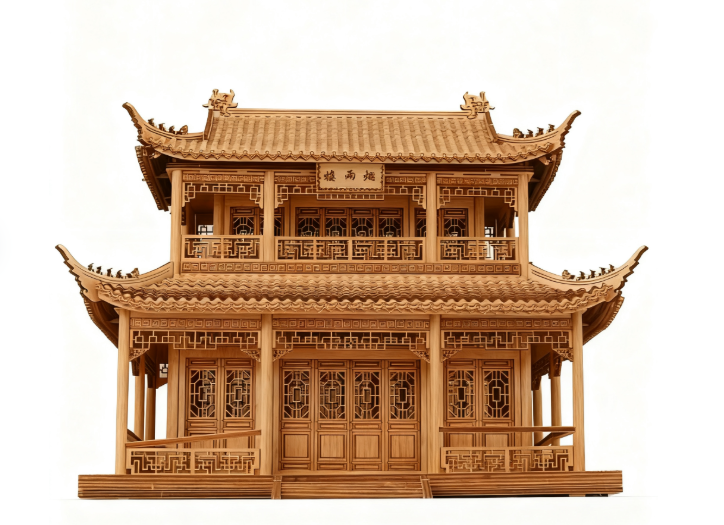 laser cut wooden building models
