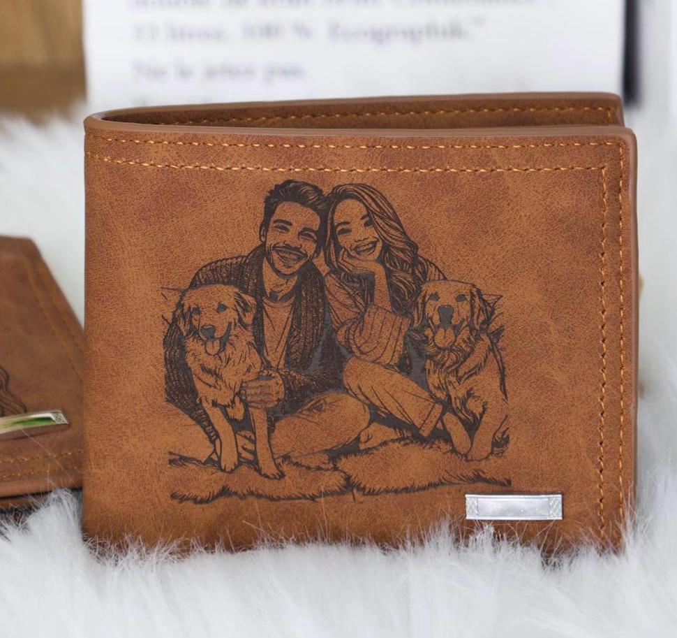 laser engraving photo on leather