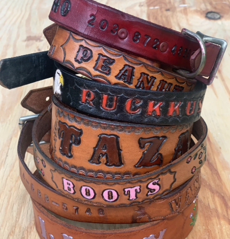vector engraving on leather belt