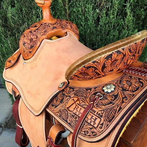 laser engraving leather saddles
