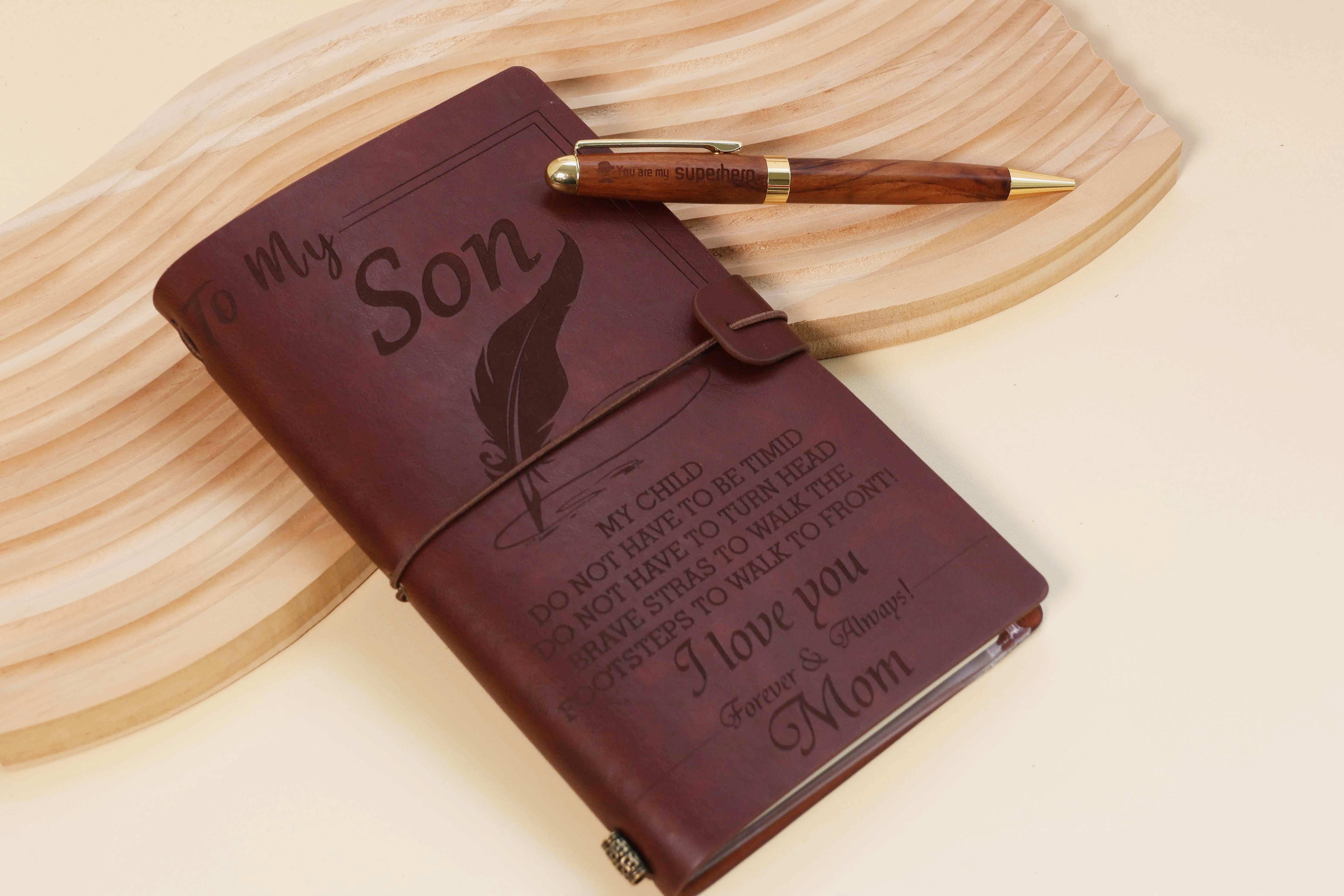 laser engraved leather book cover