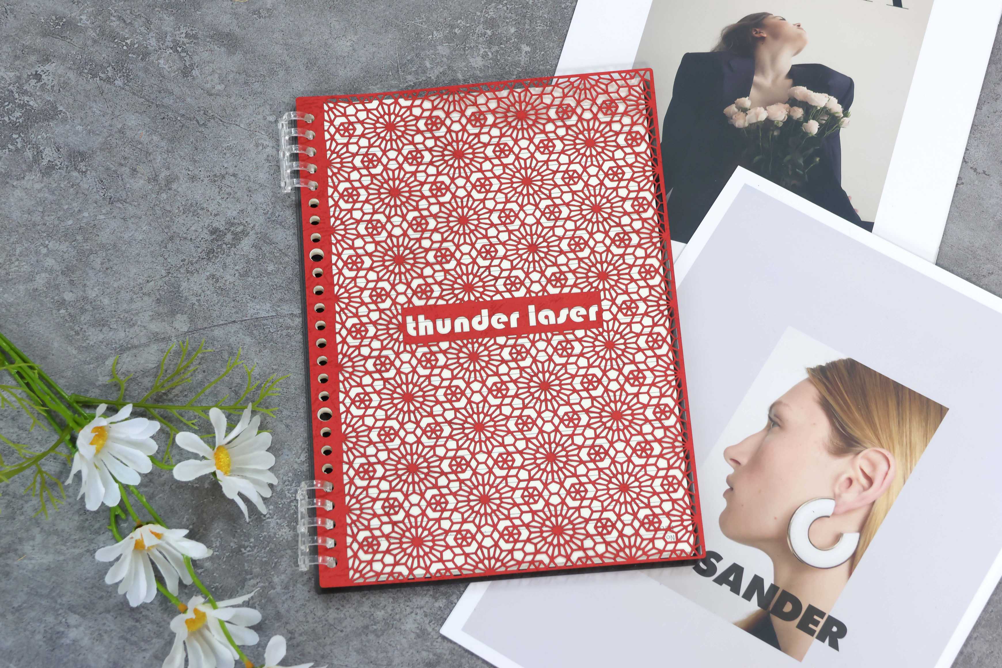laser cut acrylic notebook cover