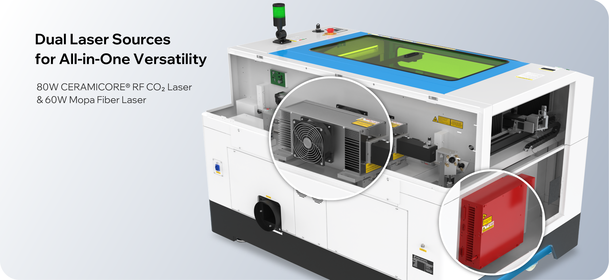 Fiber and RF Laser Source for Titan Pro